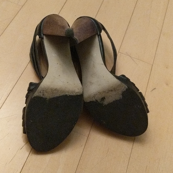 French connection heels size 8 leather wood heel - Picture 6 of 6